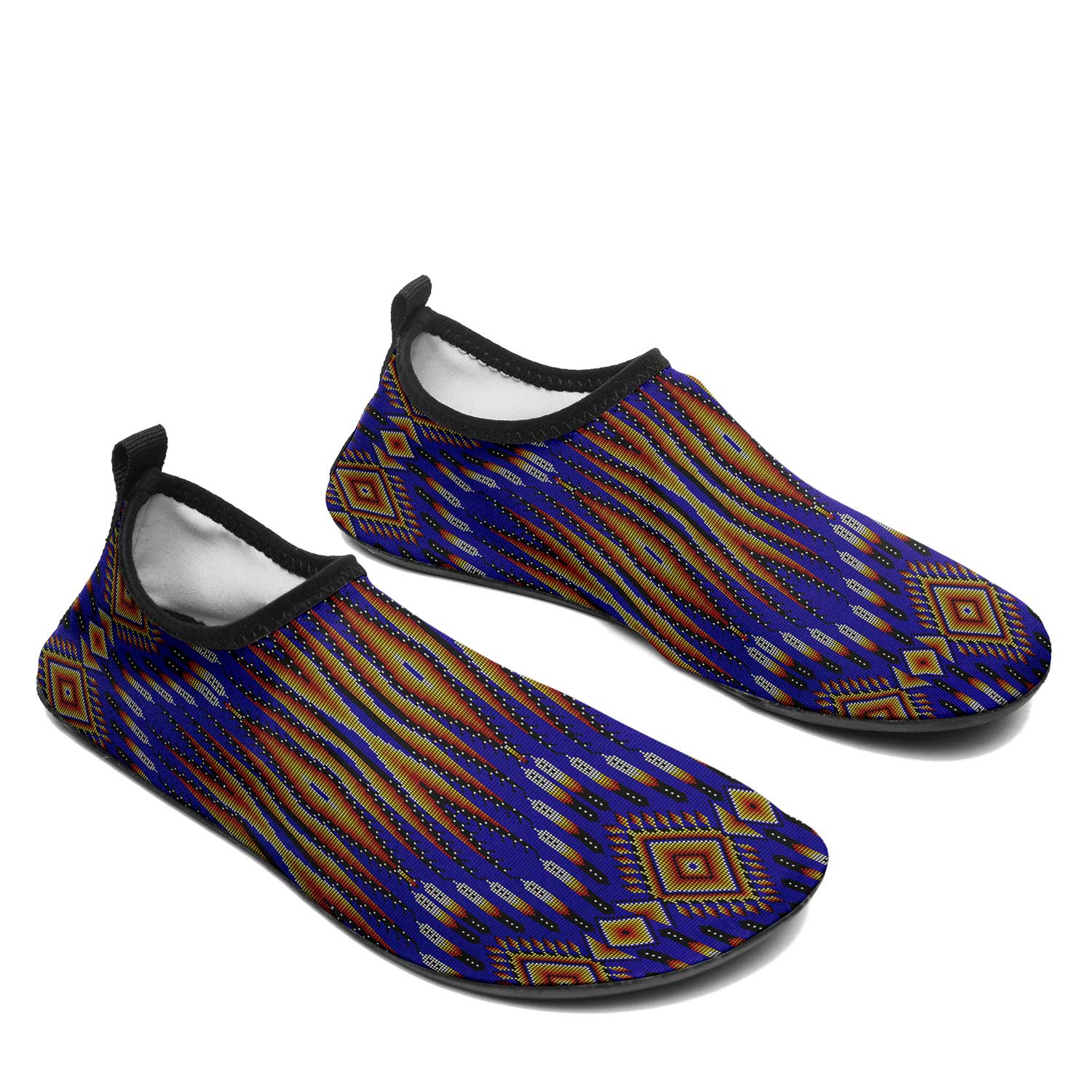 Fire Feather Blue Kid's Sockamoccs Slip On Shoes