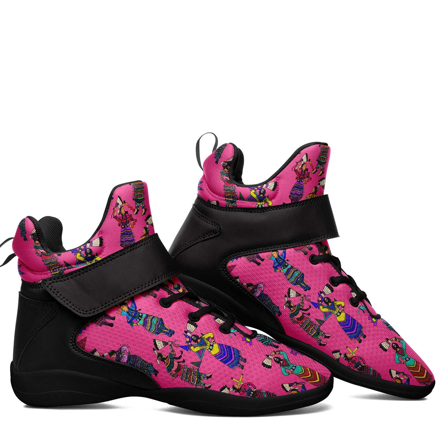 Women's Jingle Dancers Pink Ipottaa Basketball / Sport High Top Shoes - Black Sole