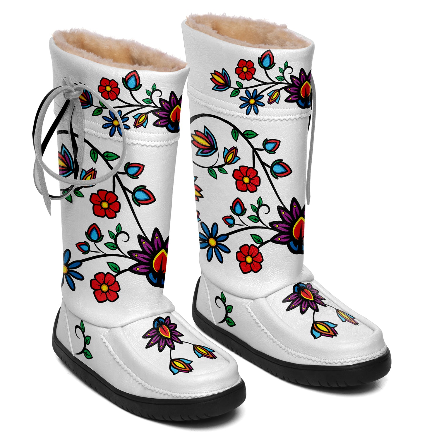 Northern Ember Real Leather MocLux Calf with Fur