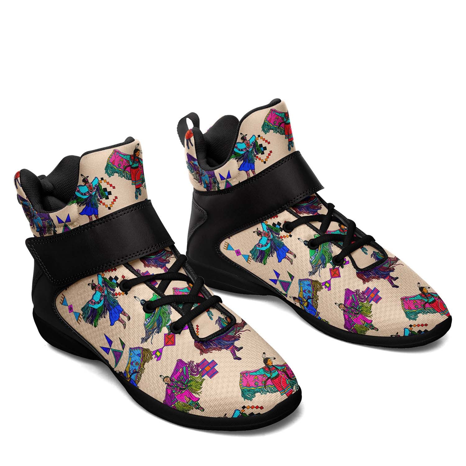 Women's Fancy Dancers Muslin Ipottaa Basketball / Sport High Top Shoes - Black Sole