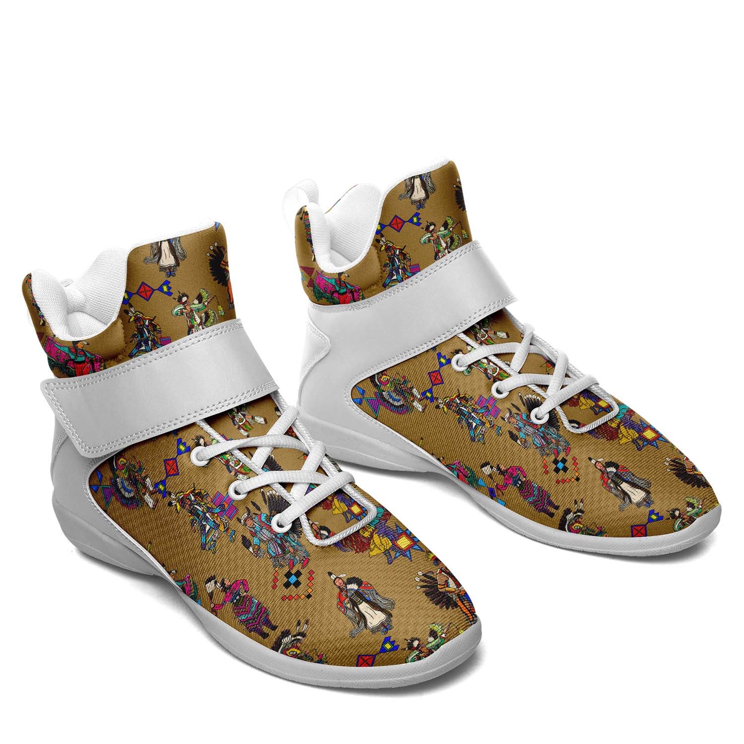Grand Entry Dancers Earth Ipottaa Basketball / Sport High Top Shoes - White Sole