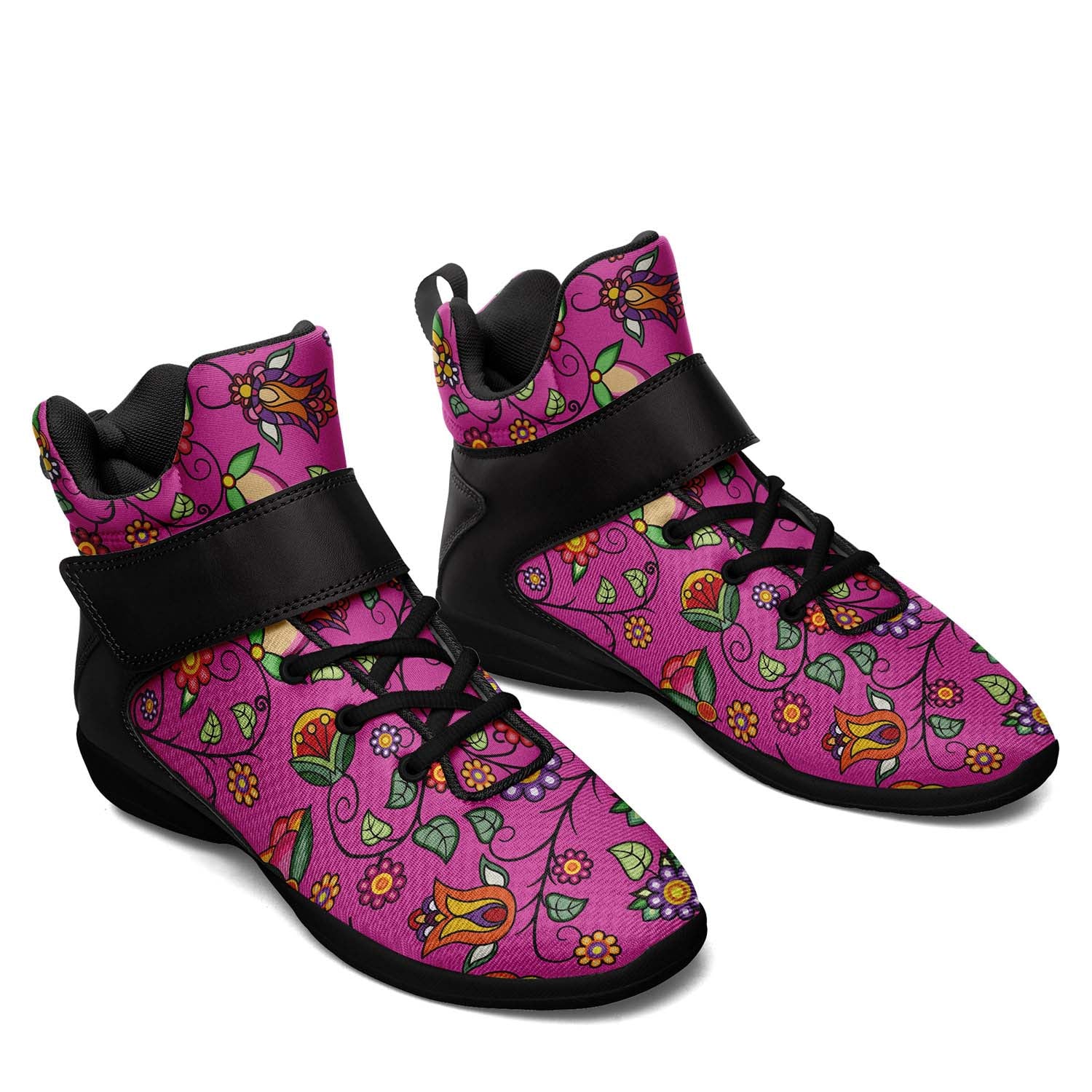 Heartbeat Petals Pink Ipottaa Basketball / Sport High Top Shoes - Black Sole