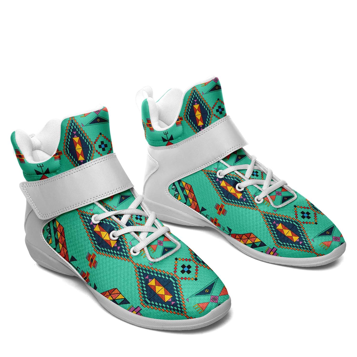 Travois Tipi Smoky Sky Ipottaa Basketball / Sport High Top Shoes - White Sole