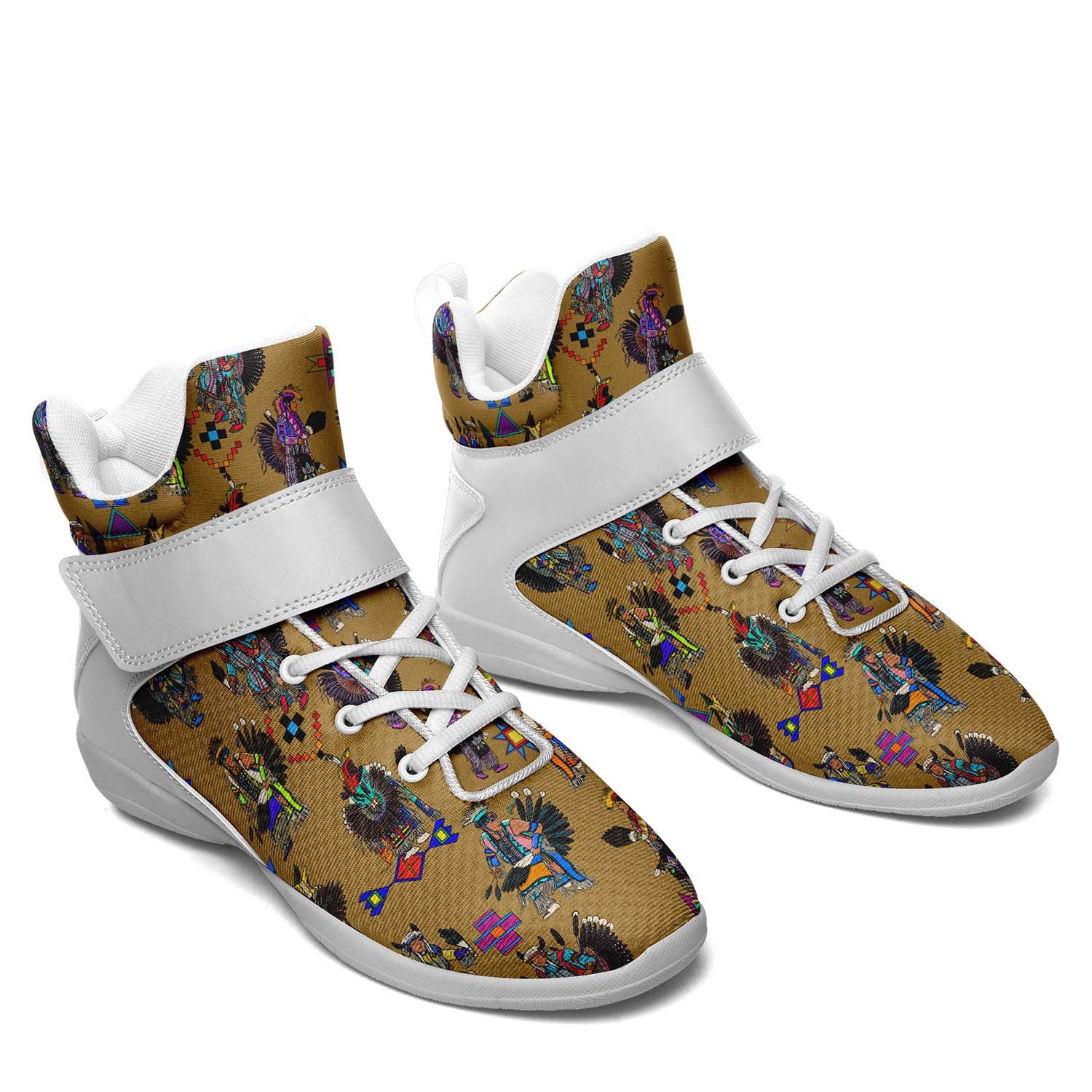 Men's Tradish Dancers Earth Ipottaa Basketball / Sport High Top Shoes - White Sole