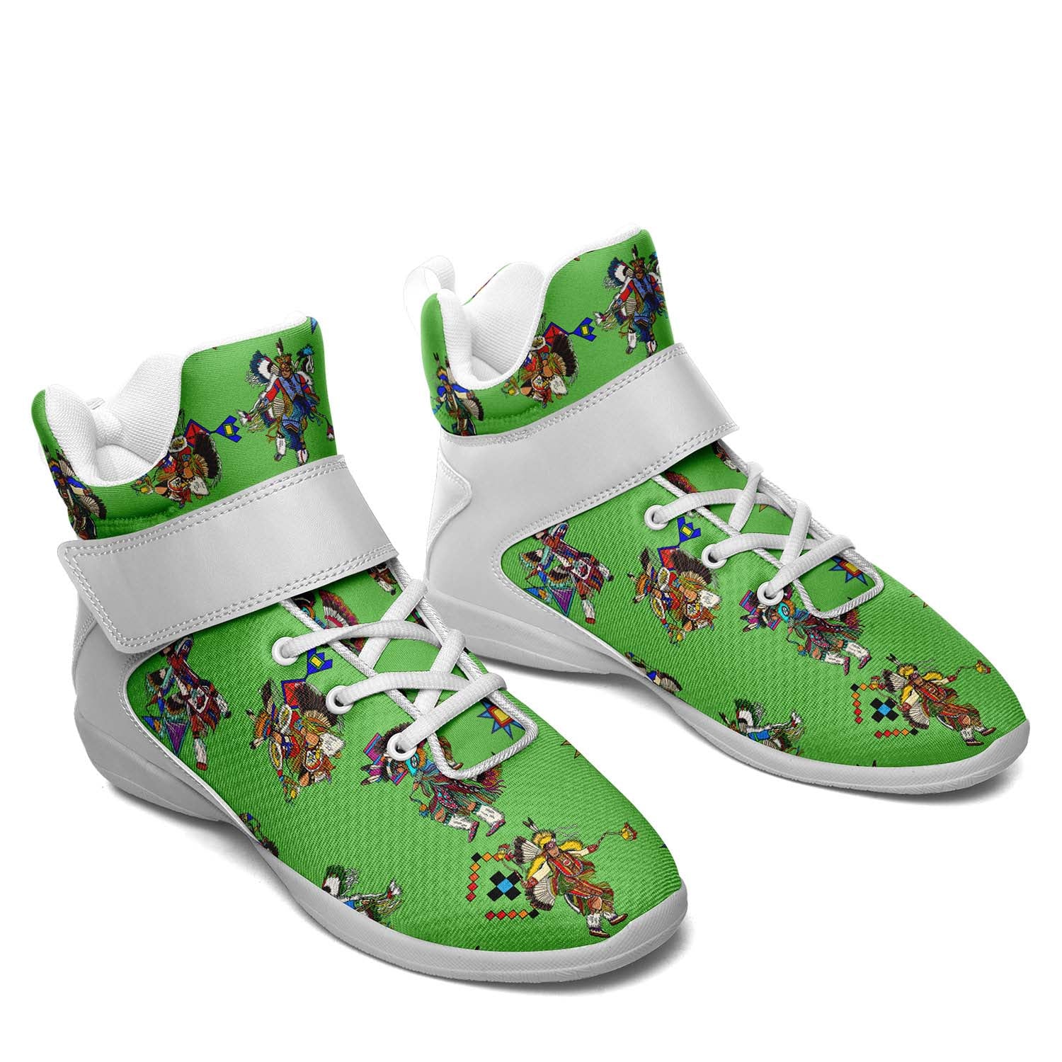 Men's Fancy Dancers Grass Ipottaa Basketball / Sport High Top Shoes - White Sole