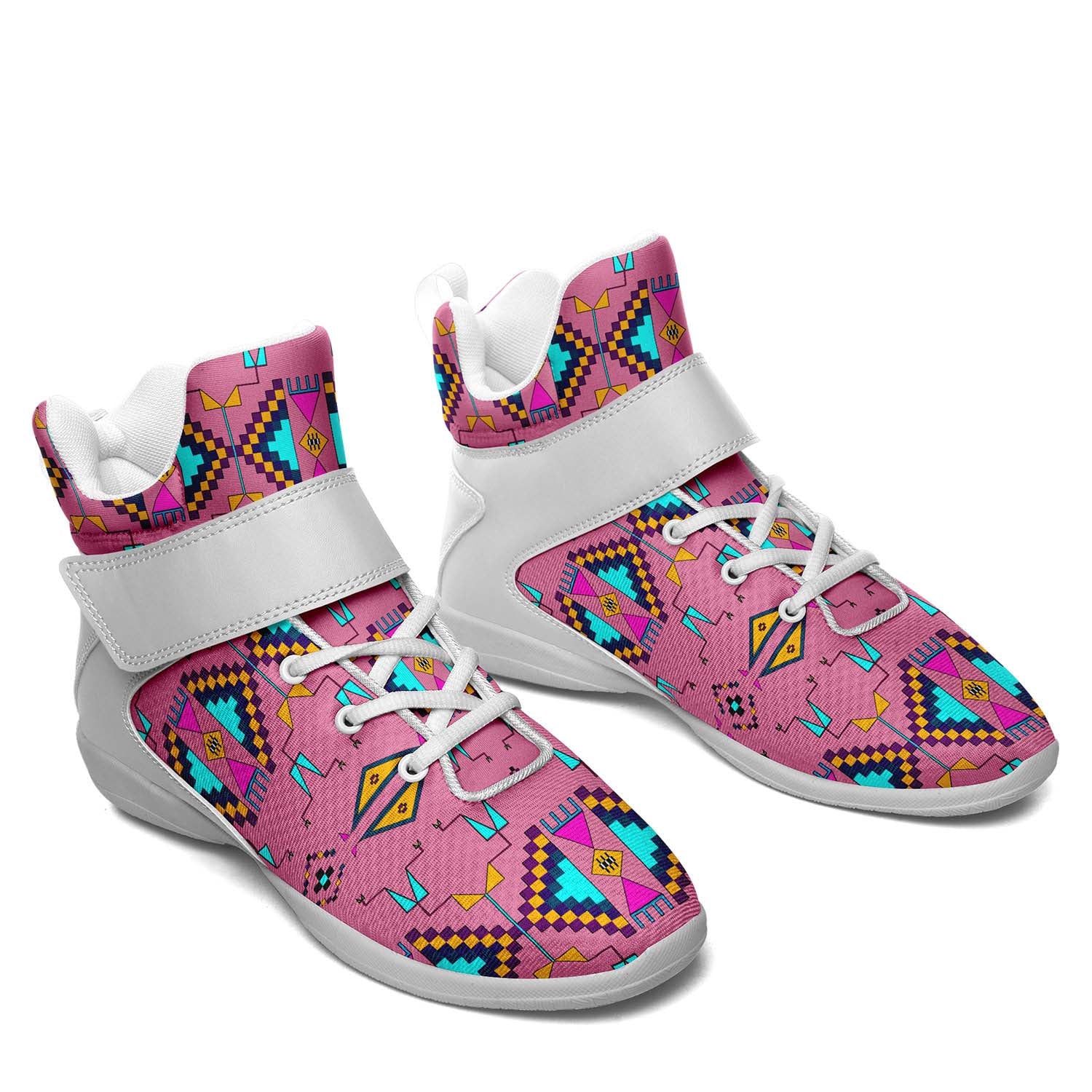 Rite of Passage Pink Ipottaa Basketball / Sport High Top Shoes - White Sole
