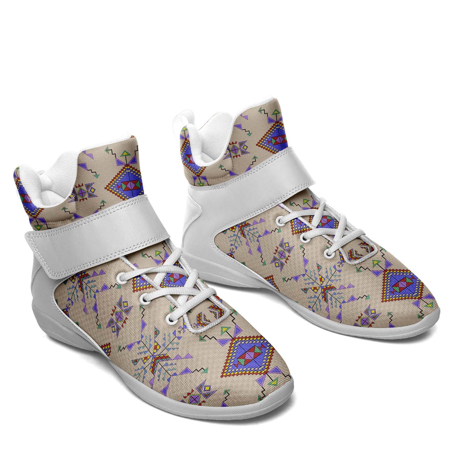 Buffalo Jump Hide Ipottaa Basketball / Sport High Top Shoes - White Sole