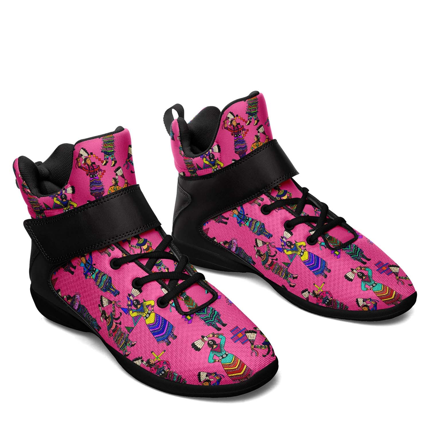 Women's Jingle Dancers Pink Ipottaa Basketball / Sport High Top Shoes - Black Sole