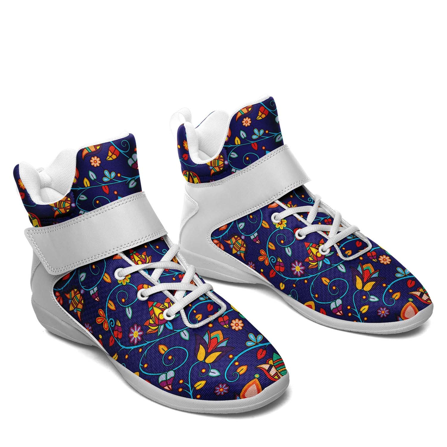 Thorny Path Blue Ipottaa Basketball / Sport High Top Shoes - White Sole