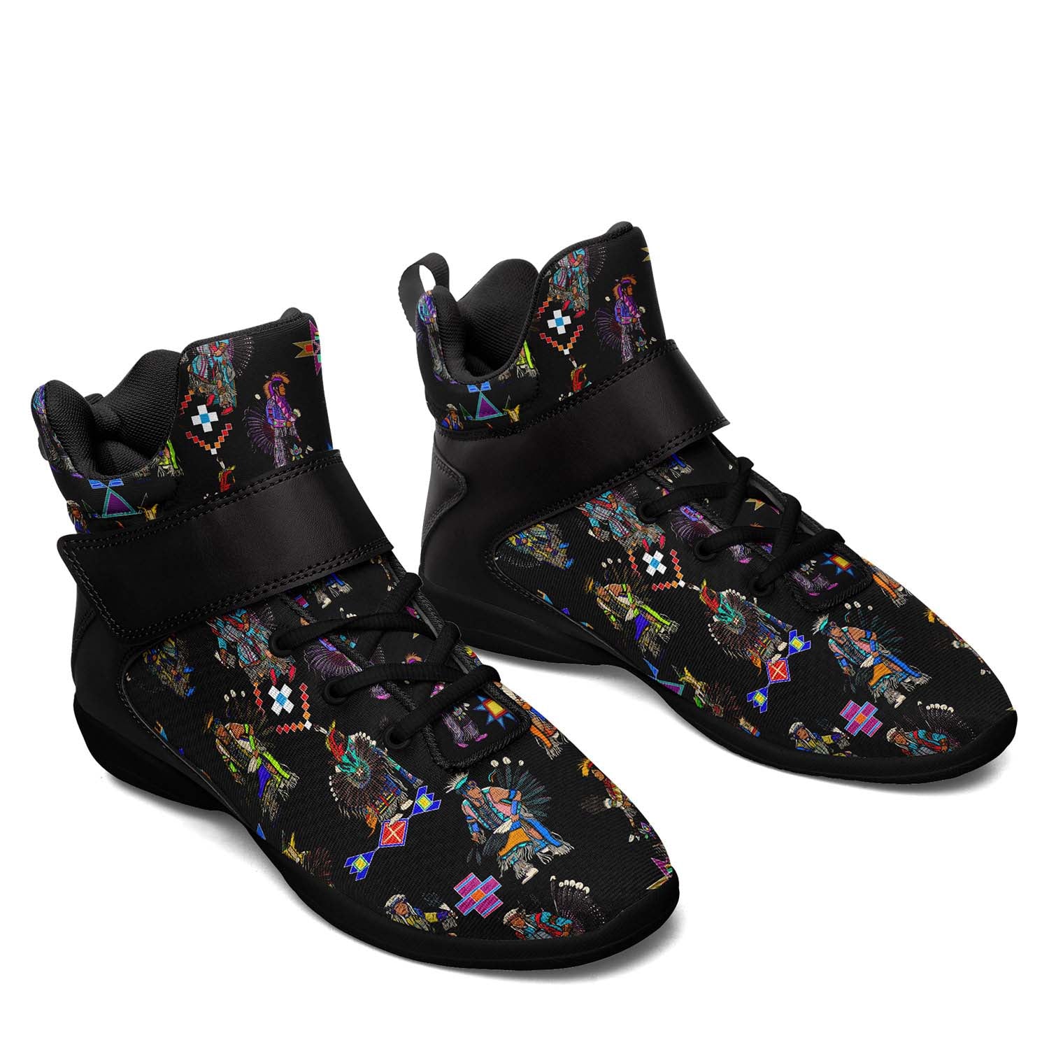Men's Tradish Dancers Black Ipottaa Basketball / Sport High Top Shoes - Black Sole