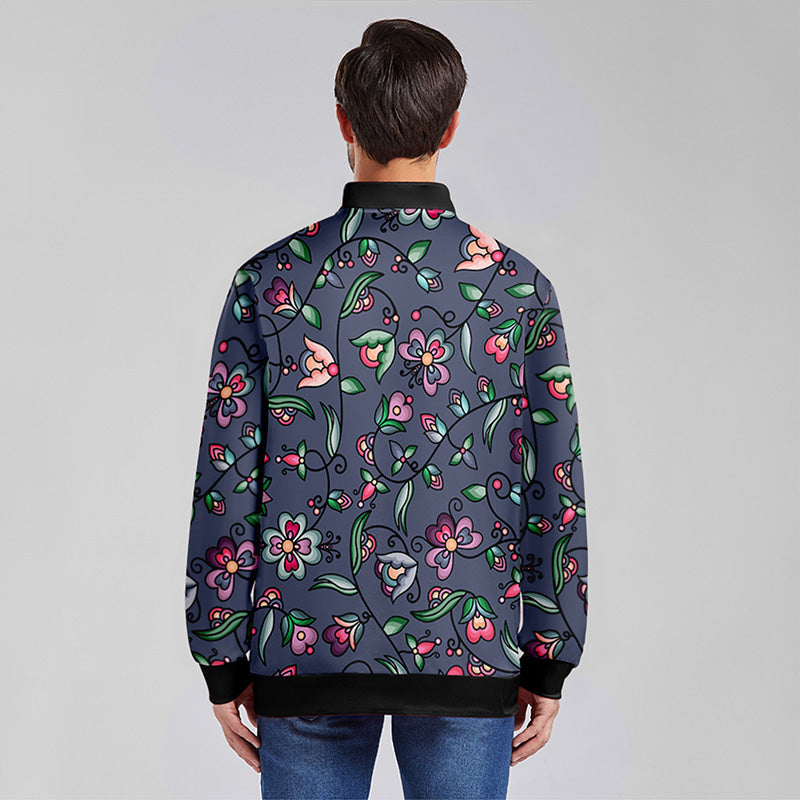 Amber Evening Garland Blue Youth Zippered Collared Lightweight Jacket