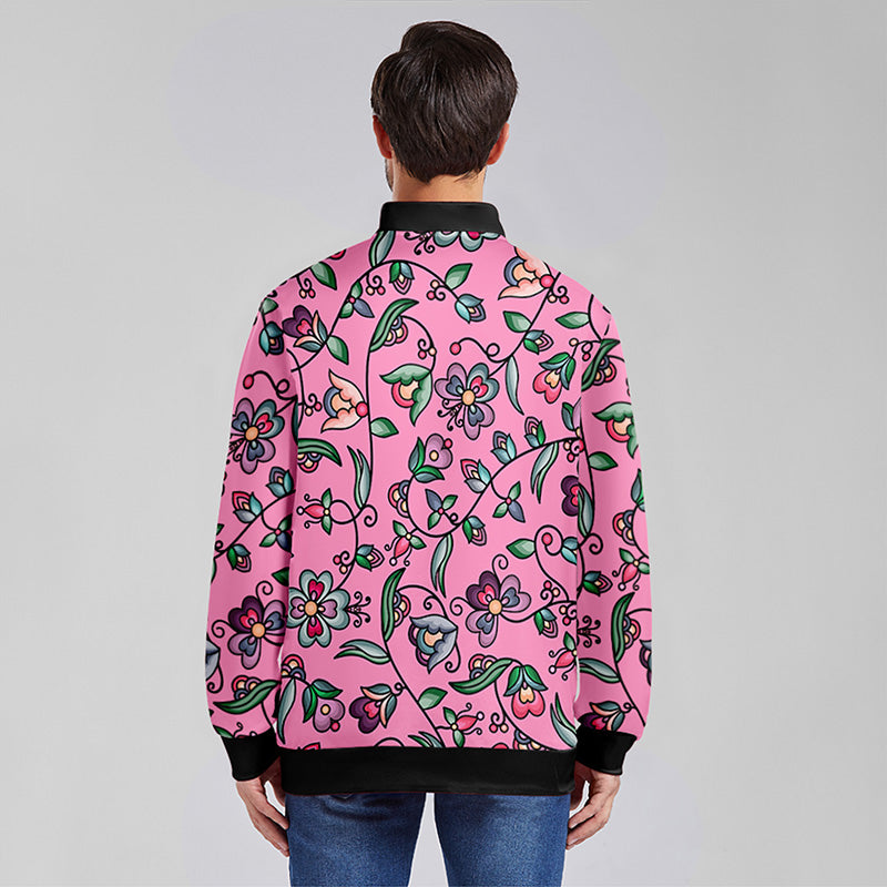 Amber Evening Garland Pink Youth Zippered Collared Lightweight Jacket