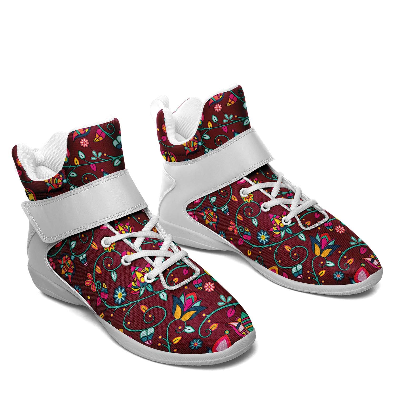 Thorny Path Cranberry Ipottaa Basketball / Sport High Top Shoes - White Sole