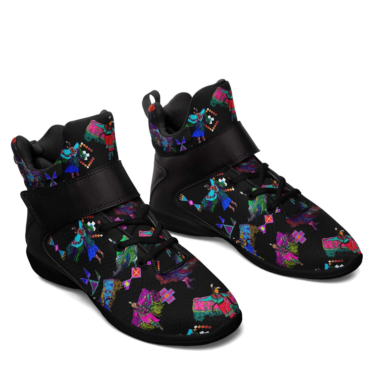 Women's Fancy Dancers Black Ipottaa Basketball / Sport High Top Shoes - Black Sole