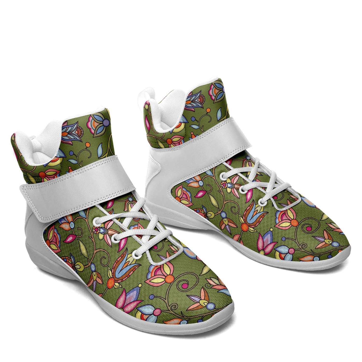 Buffalo Bloom Sage Ipottaa Basketball / Sport High Top Shoes - White Sole