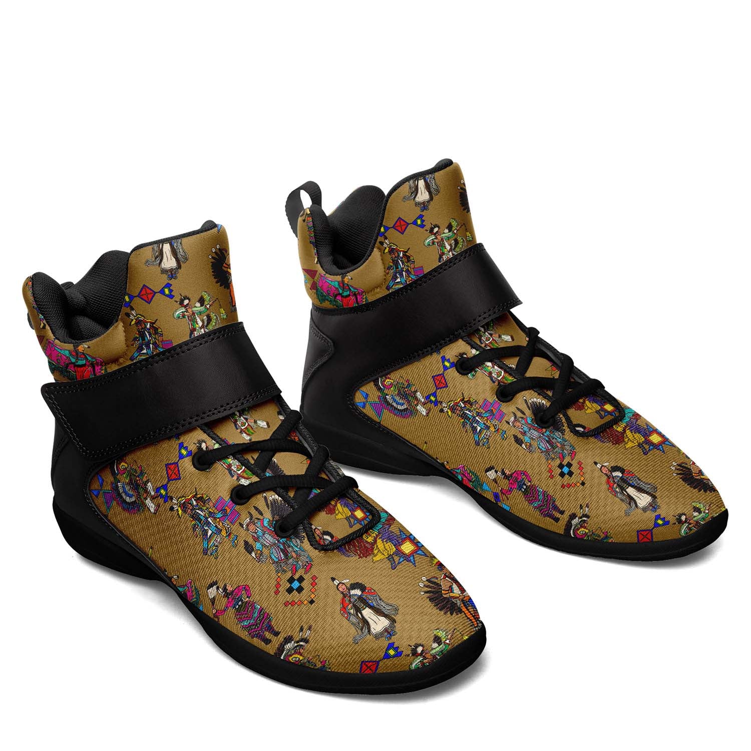 Grand Entry Dancers Earth Ipottaa Basketball / Sport High Top Shoes - Black Sole