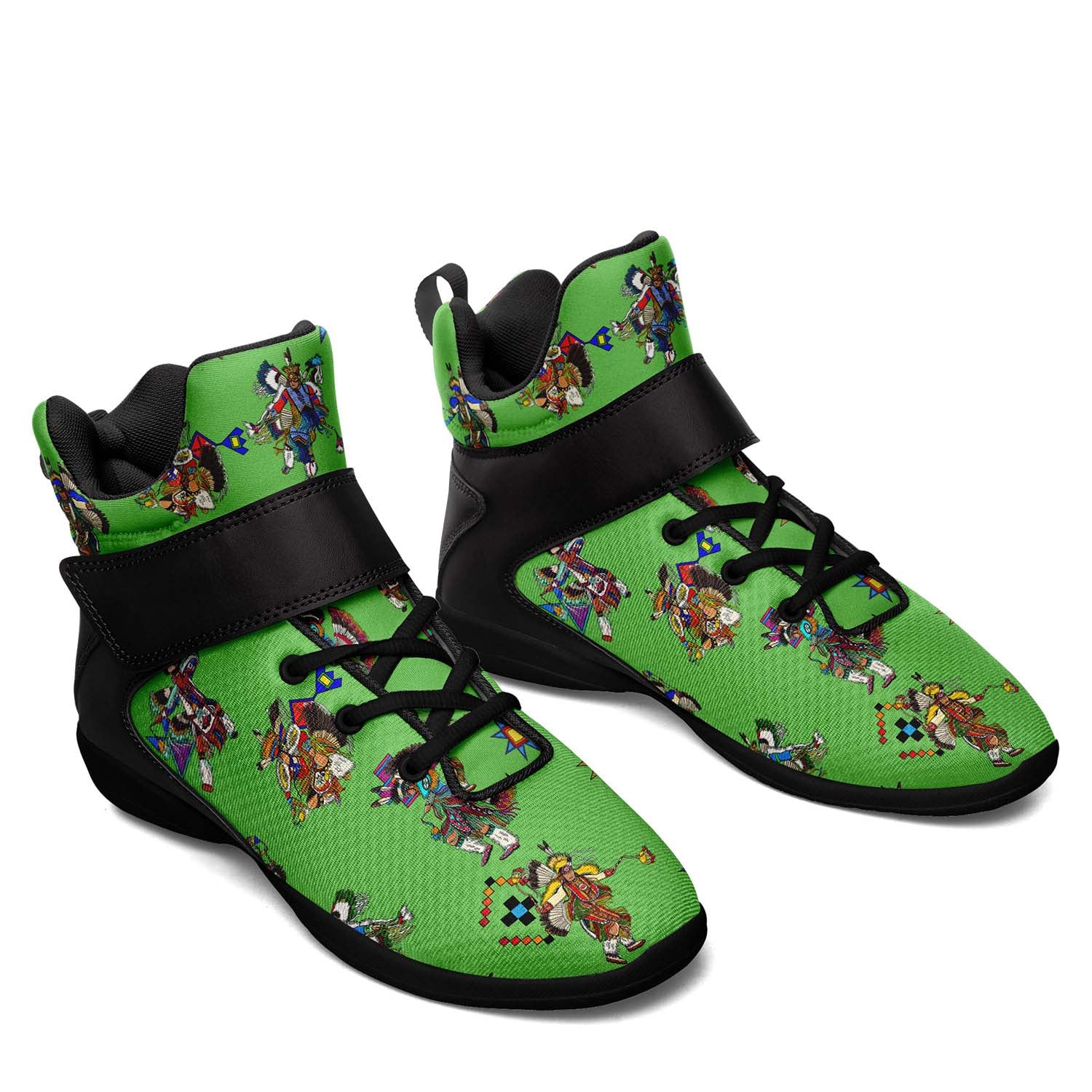 Men's Fancy Dancers Grass Ipottaa Basketball / Sport High Top Shoes - Black Sole