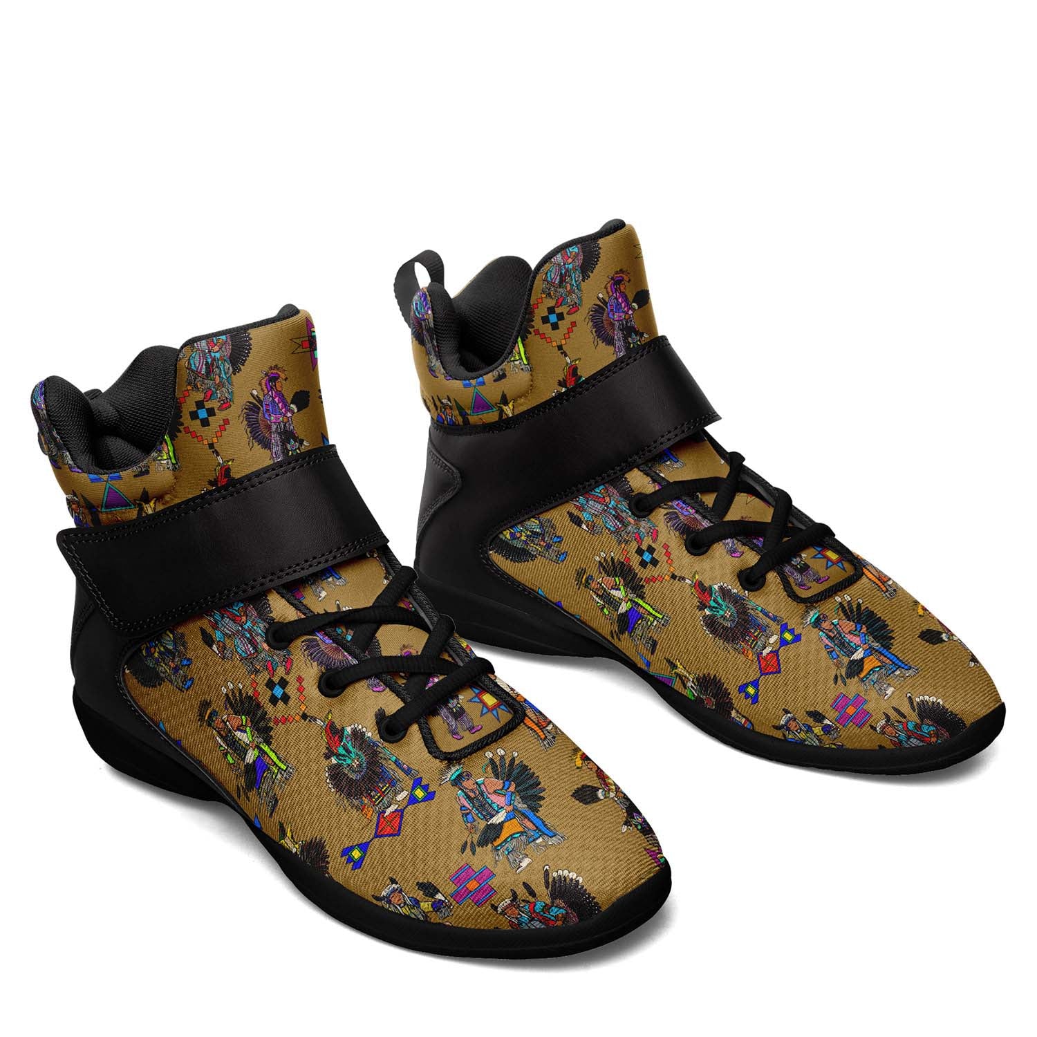 Men's Tradish Dancers Earth Ipottaa Basketball / Sport High Top Shoes - Black Sole