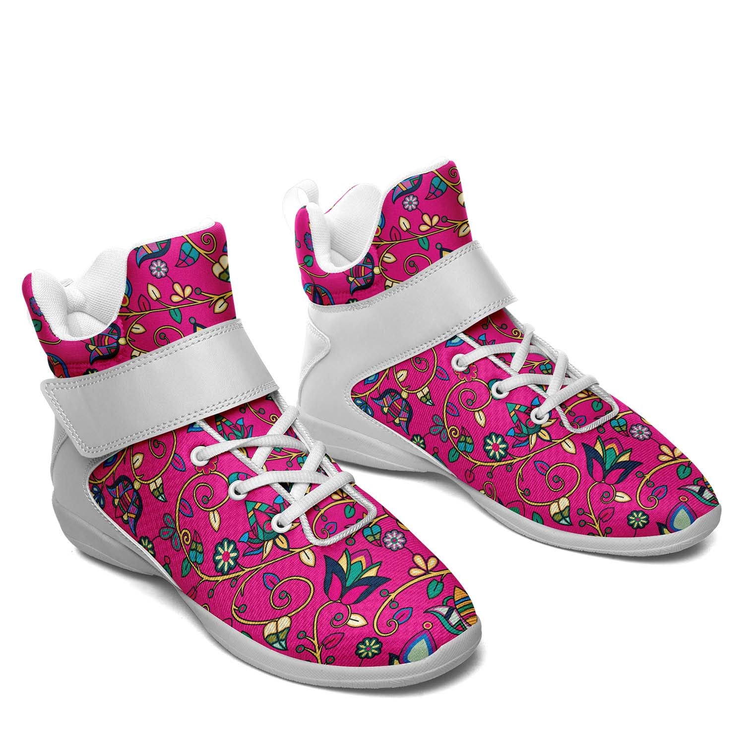 Thorny Path Pink Ipottaa Basketball / Sport High Top Shoes - White Sole