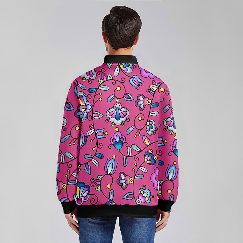 Autumn Bundle Blessing Pink Zippered Collared Lightweight Jacket