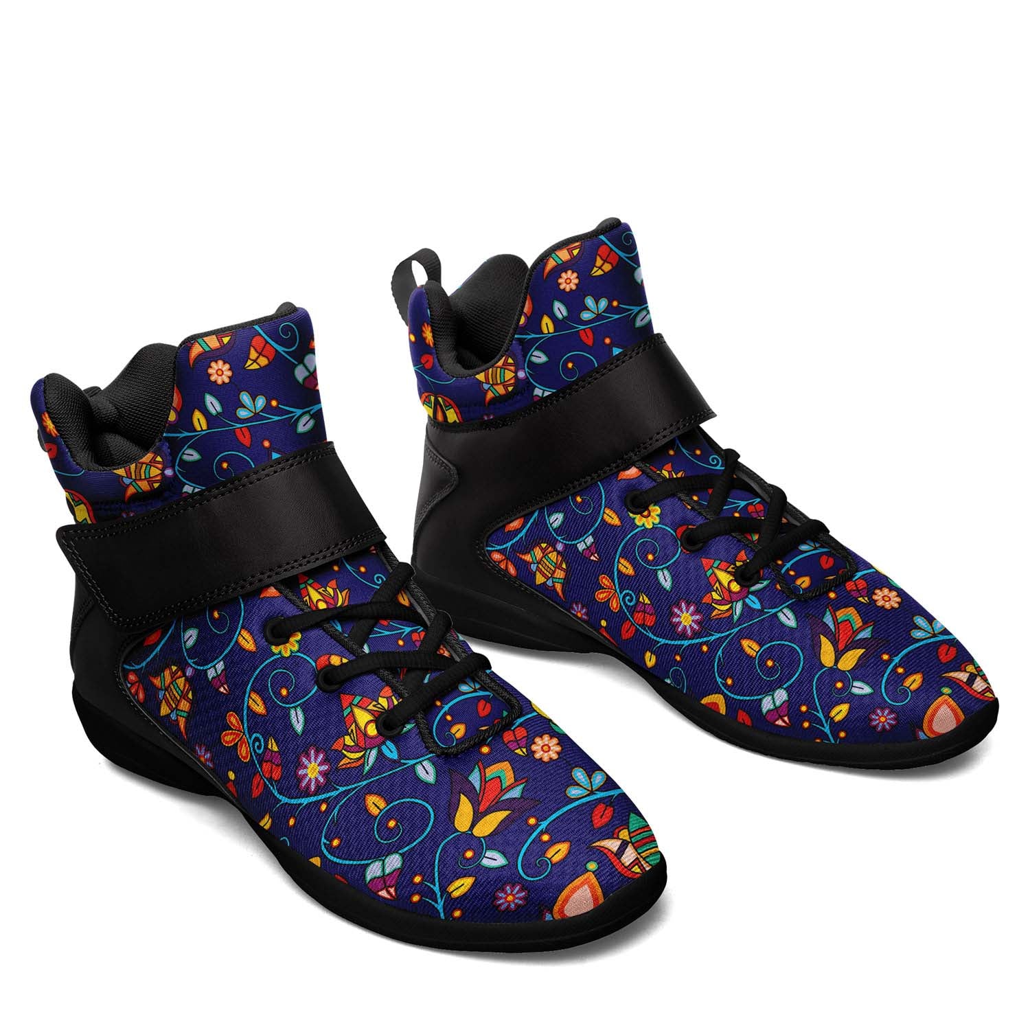 Thorny Path Blue Ipottaa Basketball / Sport High Top Shoes - Black Sole