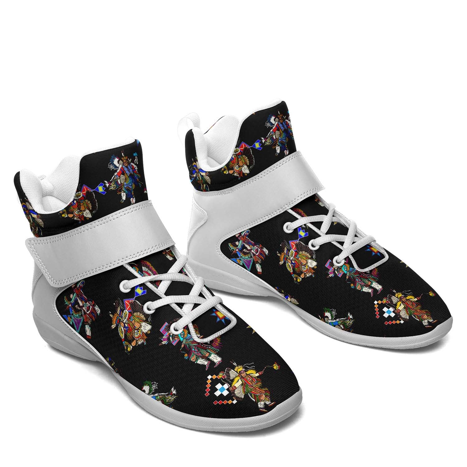 Men's Fancy Dancer Black Ipottaa Basketball / Sport High Top Shoes - White Sole
