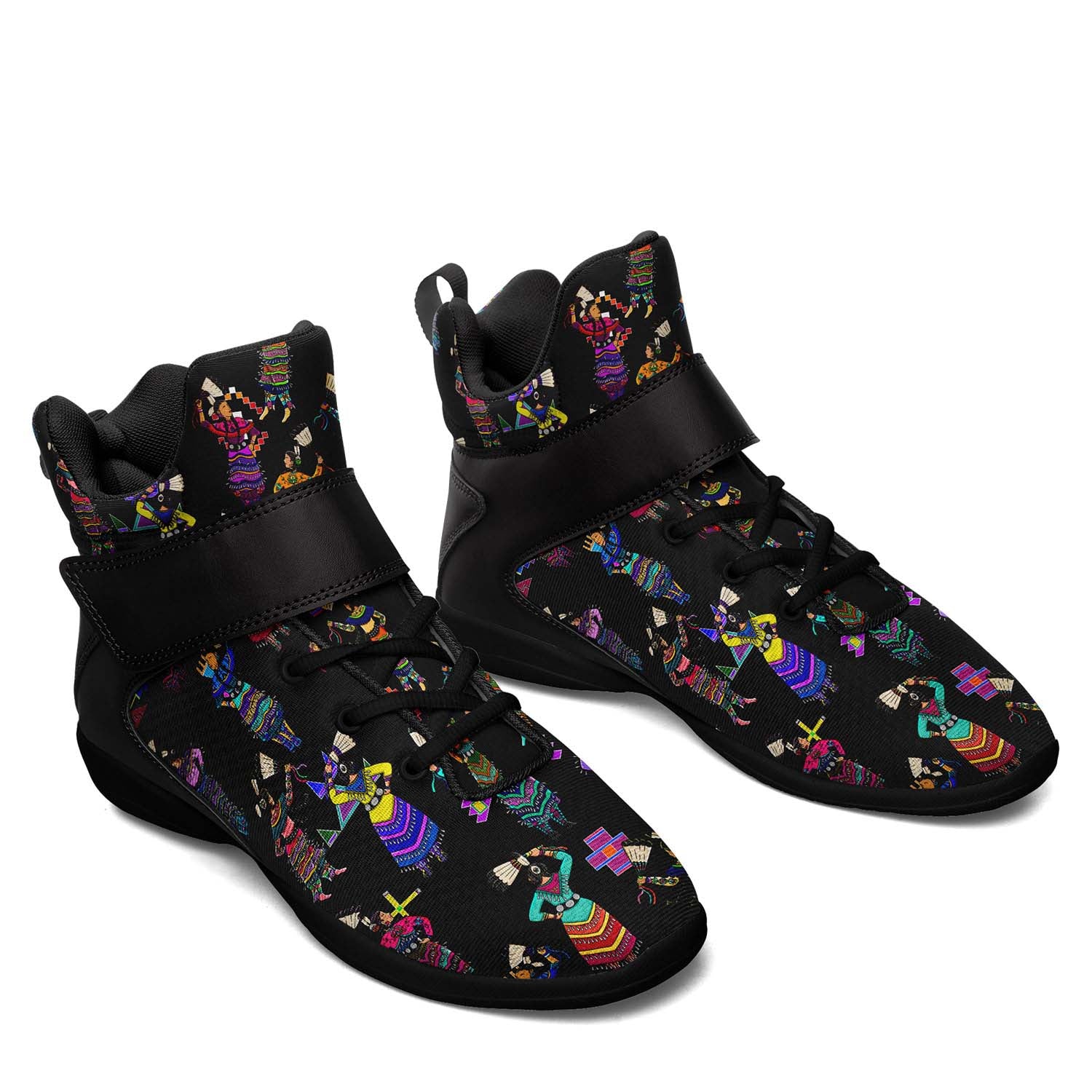 Women's Jingle Dancers Black Ipottaa Basketball / Sport High Top Shoes - Black Sole