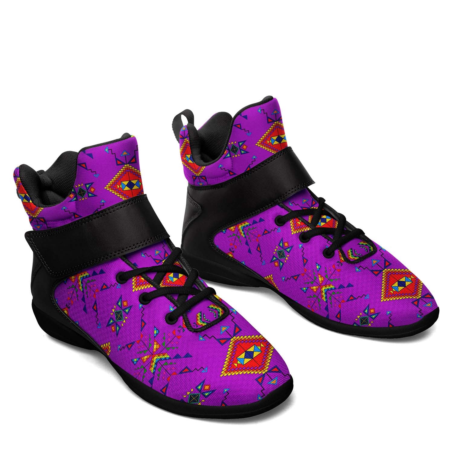 Buffalo Jump Purple Ipottaa Basketball / Sport High Top Shoes - Black Sole