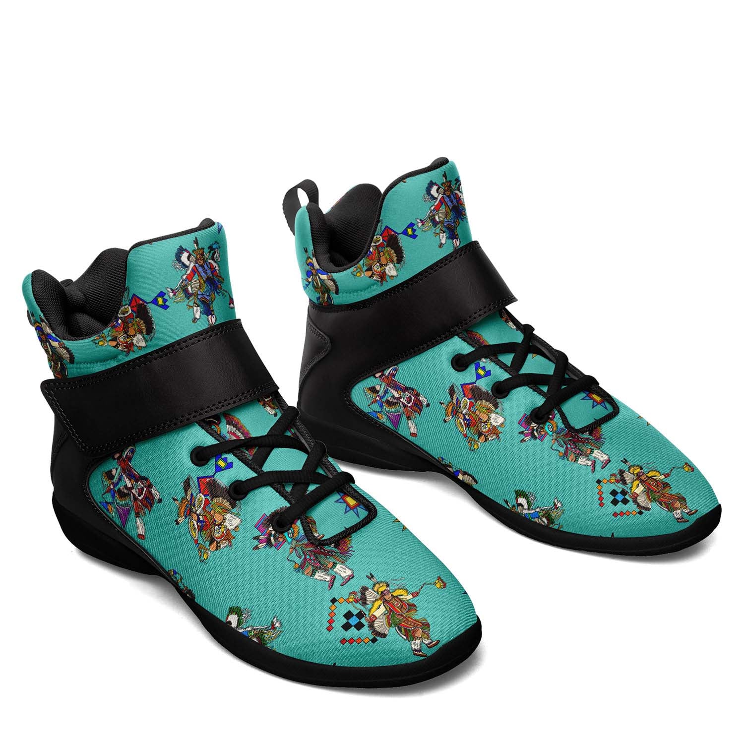 Men's Fancy Dancers Eggshell Blue Ipottaa Basketball / Sport High Top Shoes - Black Sole