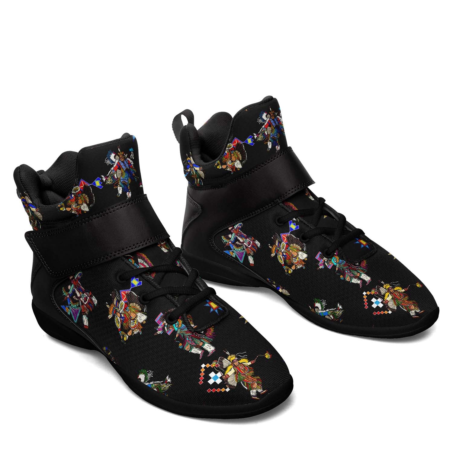 Men's Fancy Dancer Black Ipottaa Basketball / Sport High Top Shoes - Black Sole