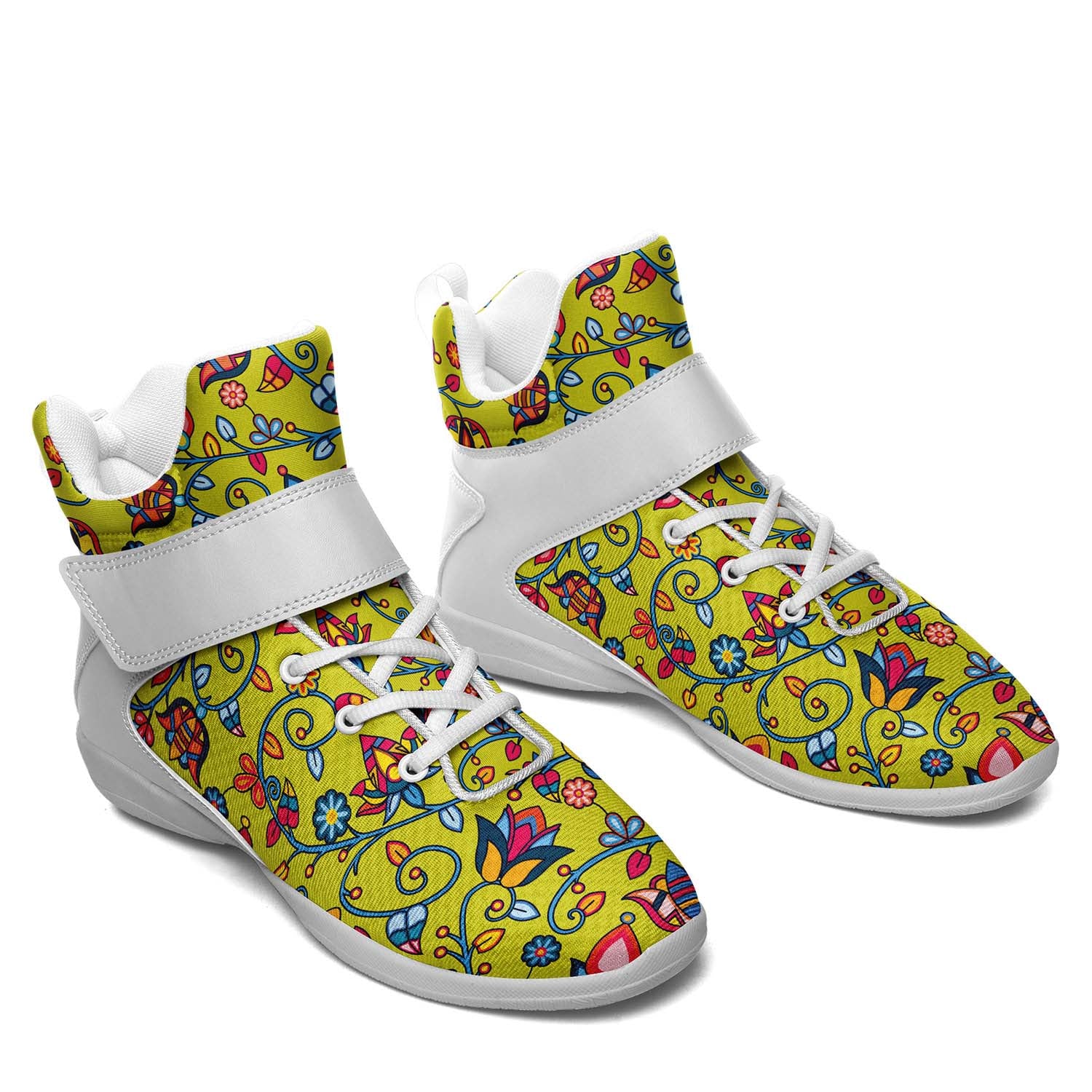 Thorny Path Yellow Ipottaa Basketball / Sport High Top Shoes - White Sole