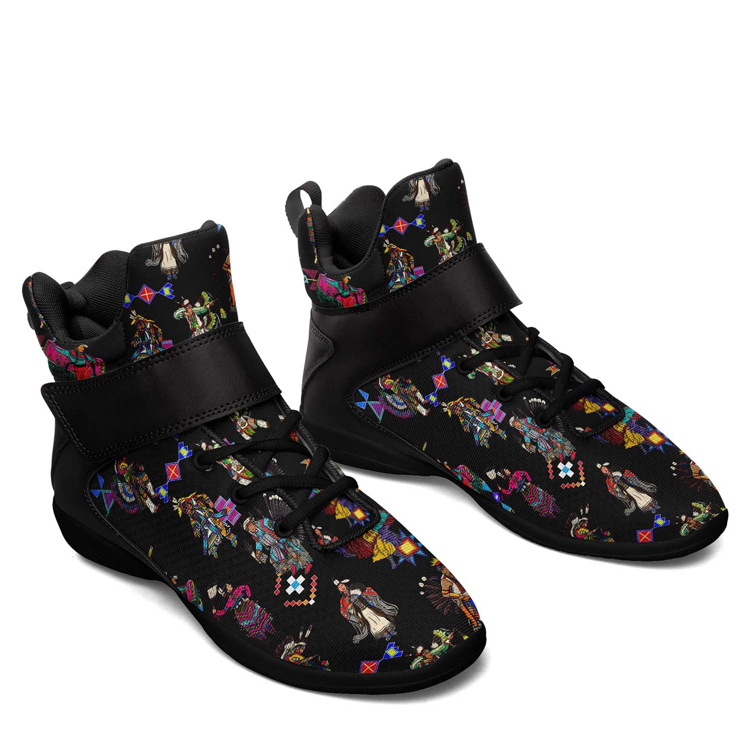 Grand Entry Dancers Black Ipottaa Basketball / Sport High Top Shoes - Black Sole