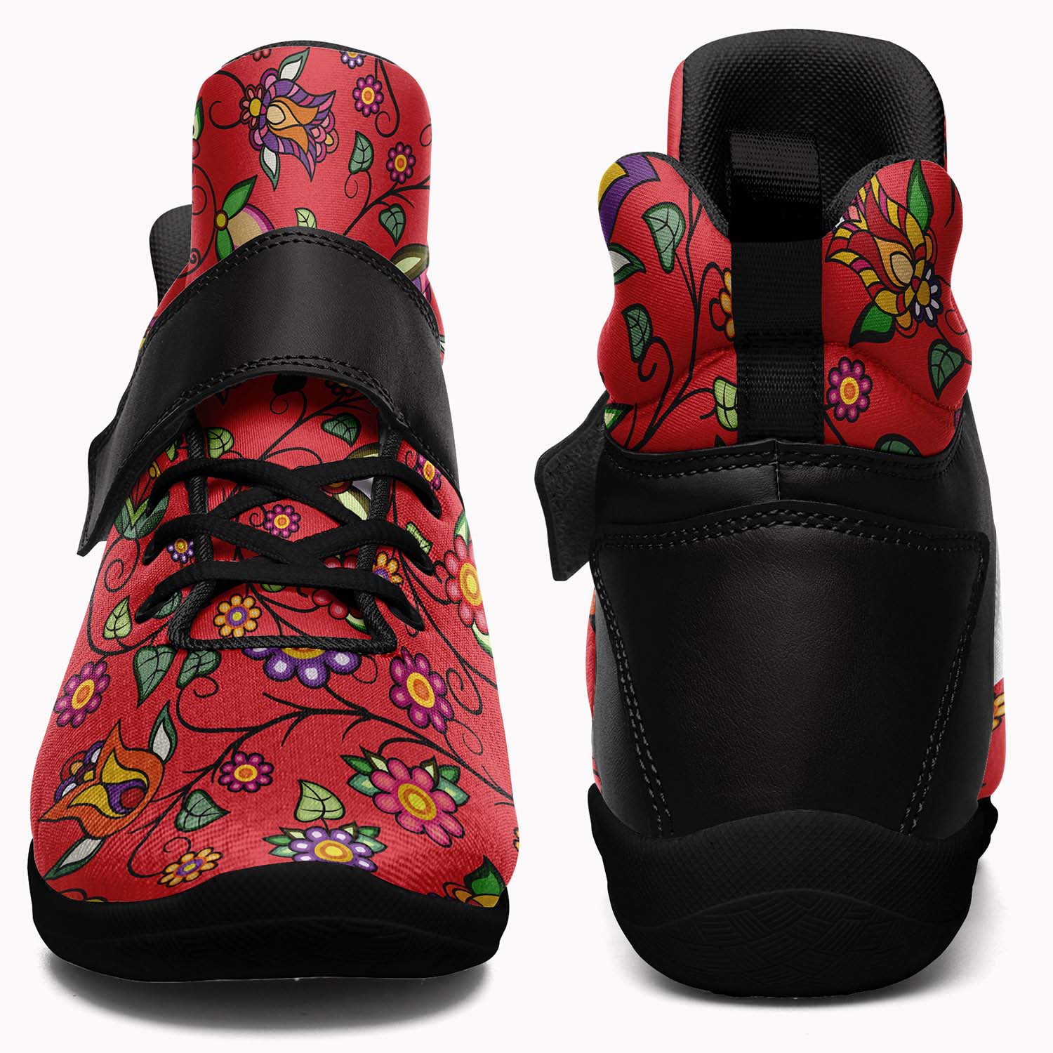 Heartbeat Petals Red Ipottaa Basketball / Sport High Top Shoes - Black Sole