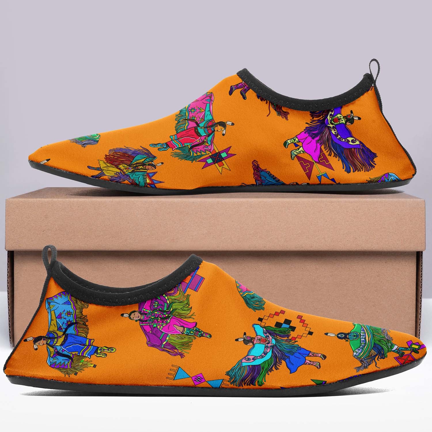 Women's Fancy Dancers Orange Sockamoccs