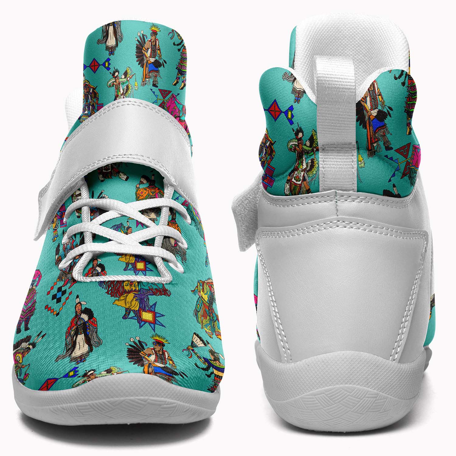 Grand Entry Dancers Eggshell Blue Ipottaa Basketball / Sport High Top Shoes - White Sole