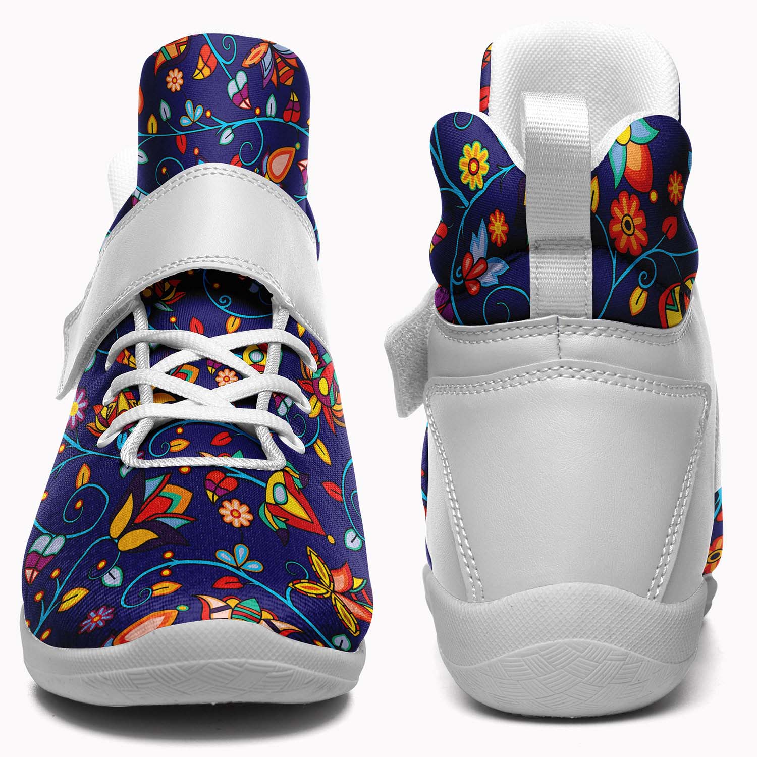 Thorny Path Blue Ipottaa Basketball / Sport High Top Shoes - White Sole