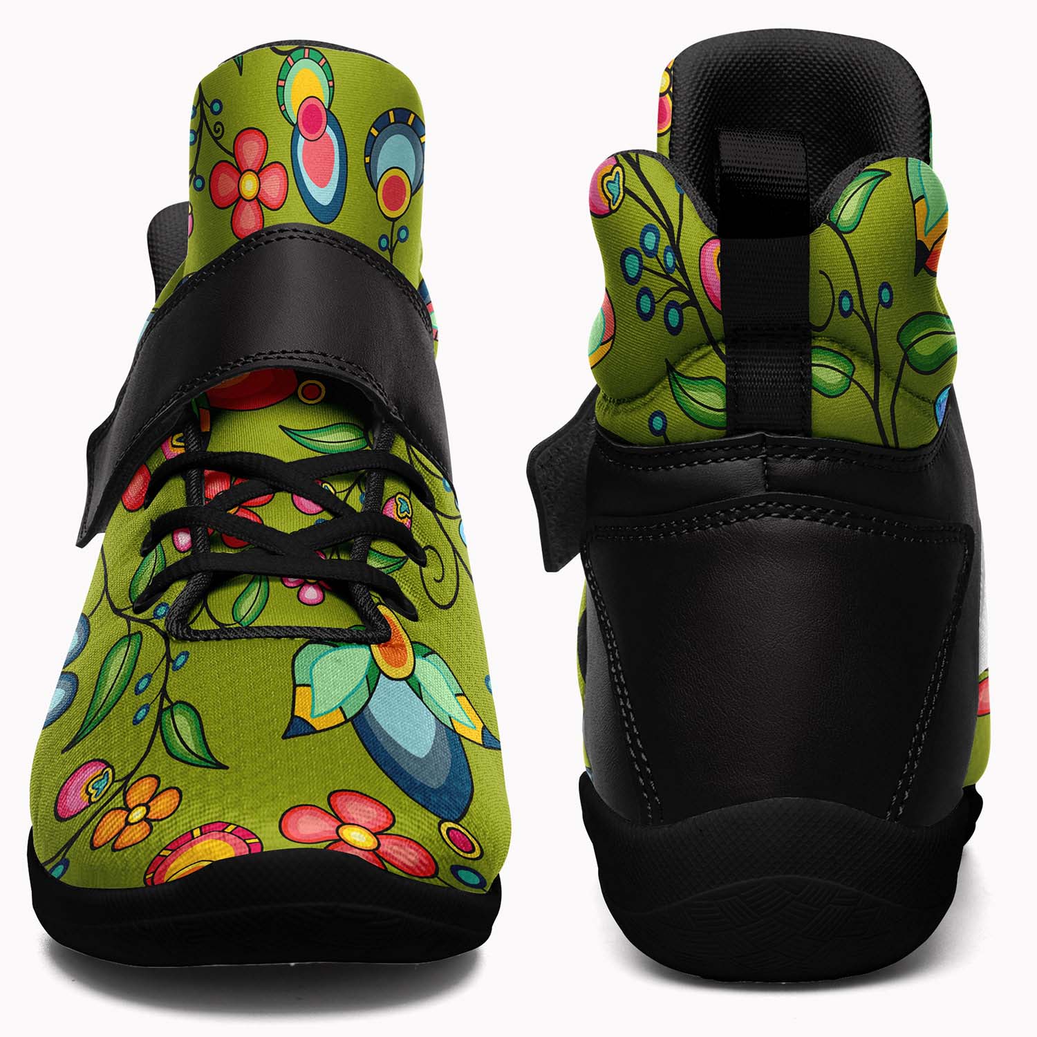 Floral Bounty Sweetgrass Ipottaa Basketball / Sport High Top Shoes - Black Sole