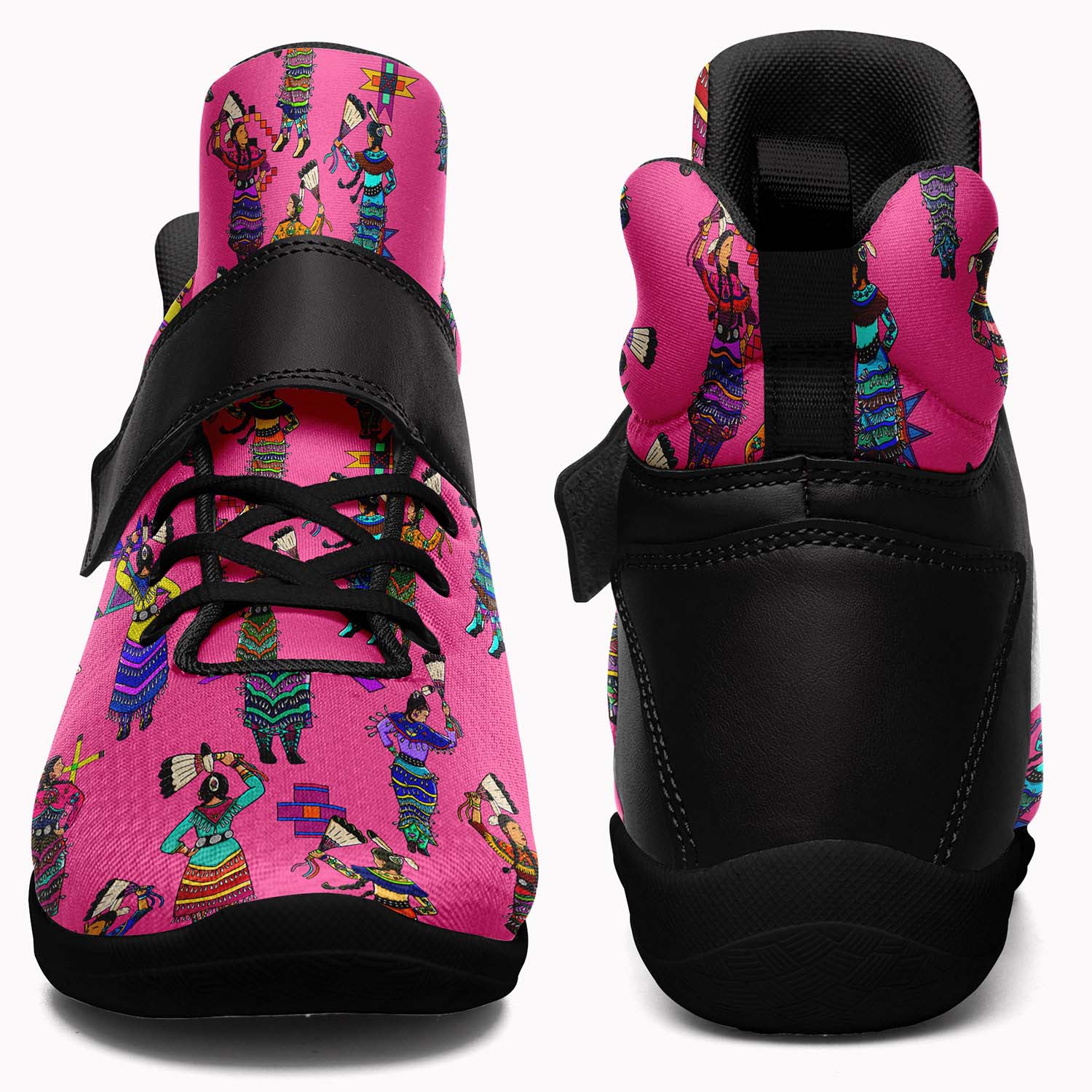 Women's Jingle Dancers Pink Ipottaa Basketball / Sport High Top Shoes - Black Sole
