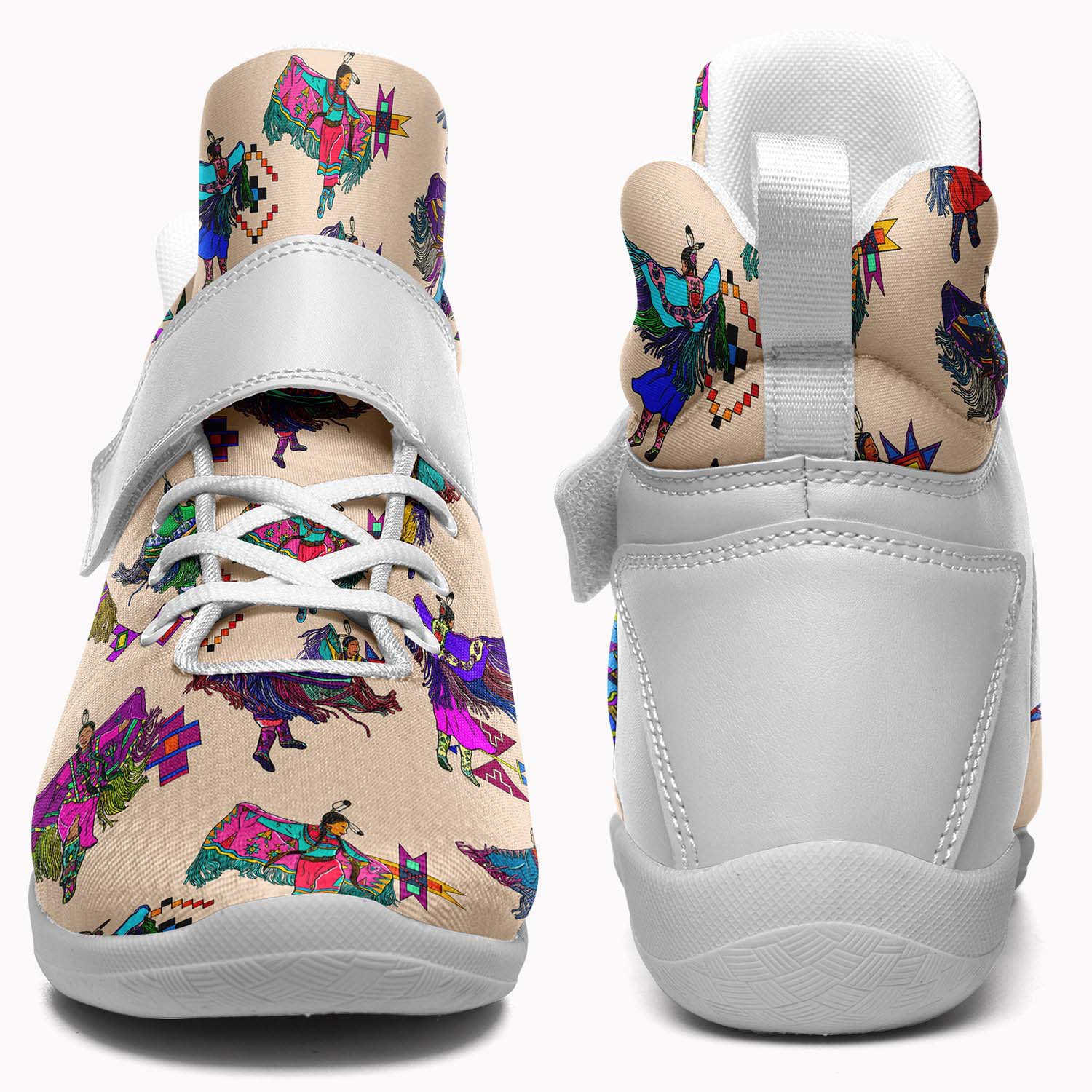 Women's Fancy Dancers Muslin Ipottaa Basketball / Sport High Top Shoes - White Sole