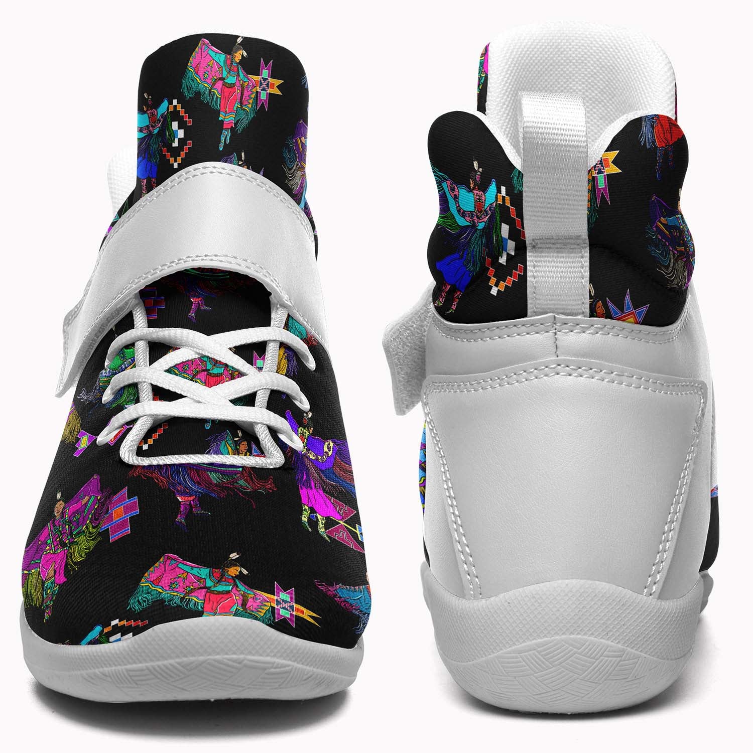 Women's Fancy Dancers Black Ipottaa Basketball / Sport High Top Shoes - White Sole