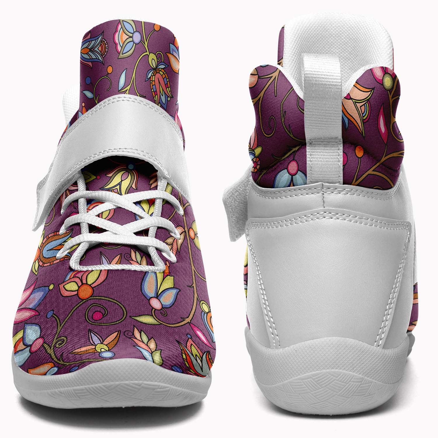 Buffalo Bloom Berry Bush Ipottaa Basketball / Sport High Top Shoes - White Sole