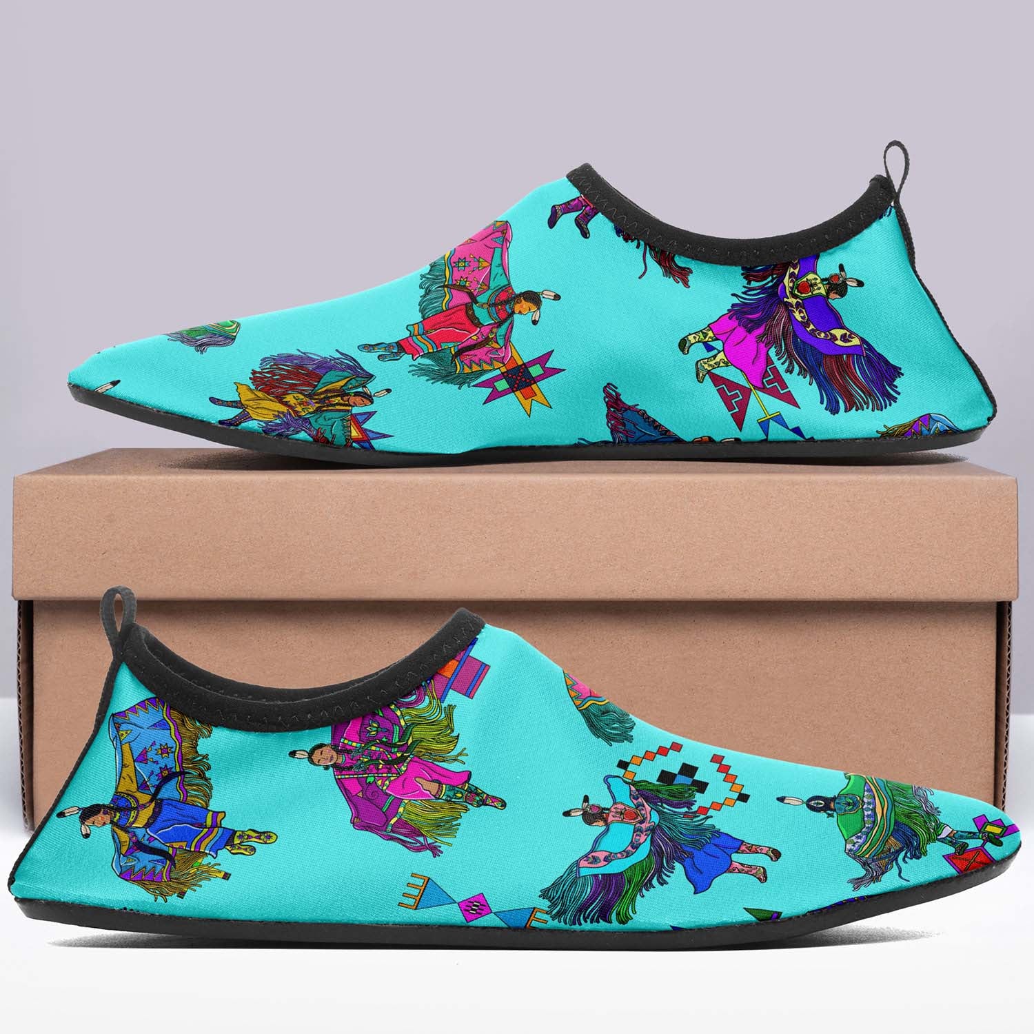 Women's Fancy Dancers Turquoise Sockamoccs