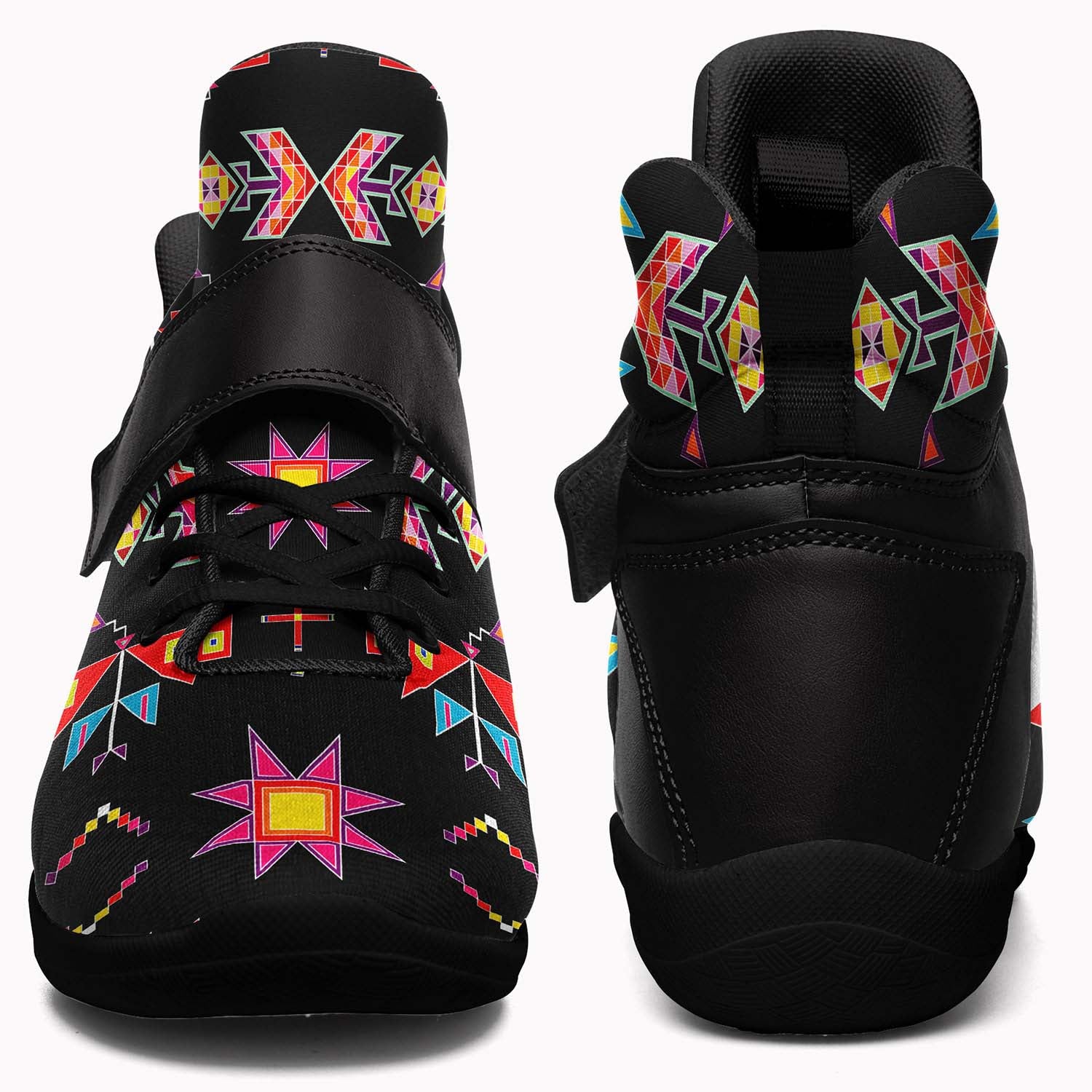 Scattered Generations Black Ipottaa Basketball / Sport High Top Shoes - Black Sole