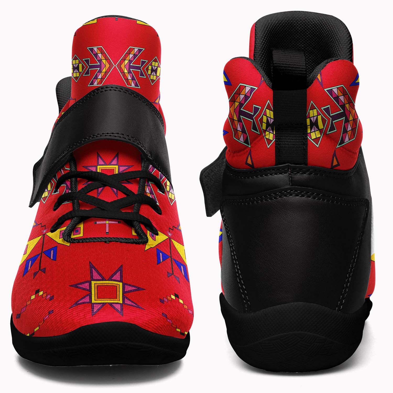 Scattered Generations Red Ipottaa Basketball / Sport High Top Shoes - Black Sole