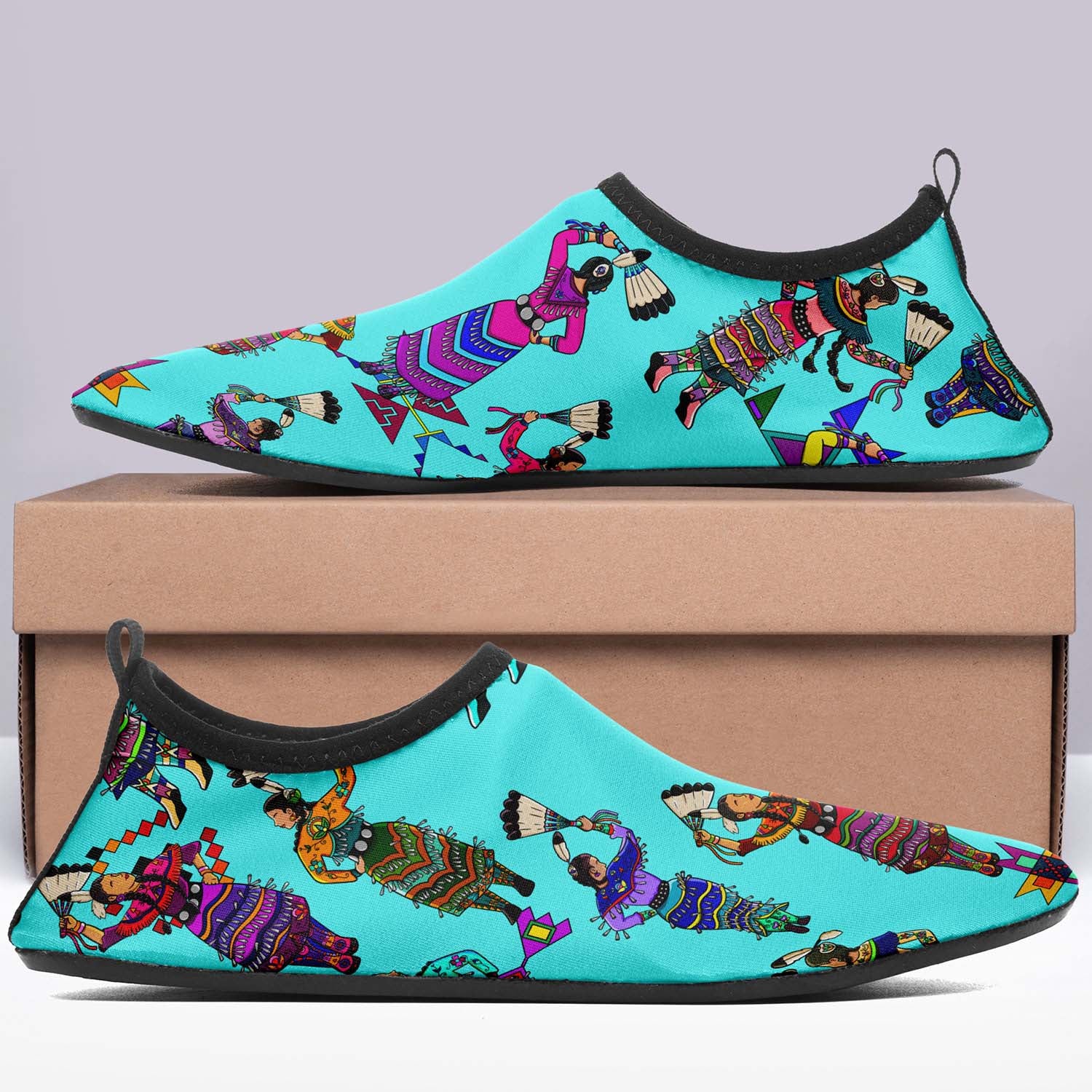 Women's Jingle Dancers Turquoise Sockamoccs