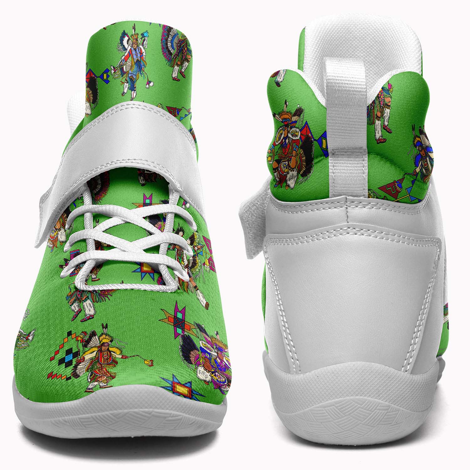 Men's Fancy Dancers Grass Ipottaa Basketball / Sport High Top Shoes - White Sole
