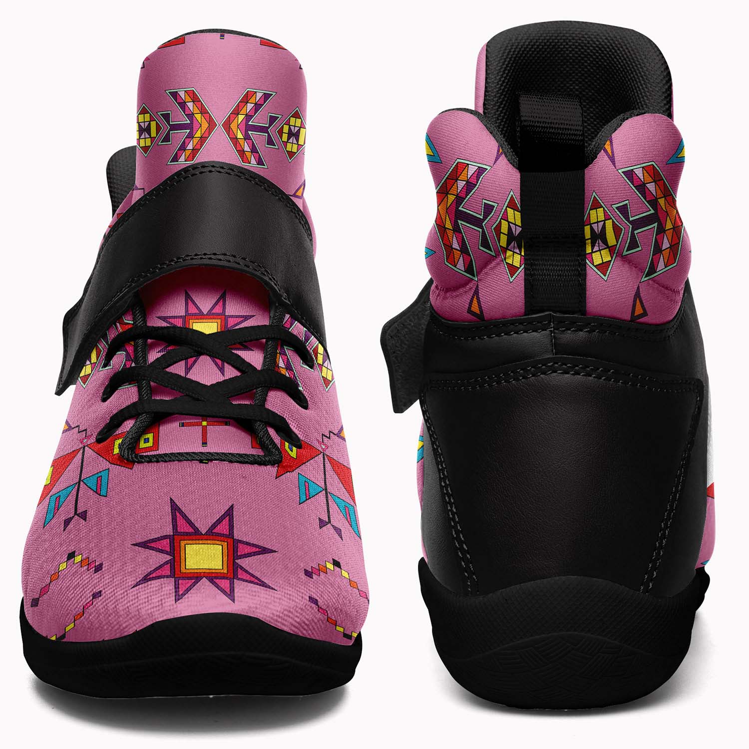 Scattered Generations Pink Ipottaa Basketball / Sport High Top Shoes - Black Sole