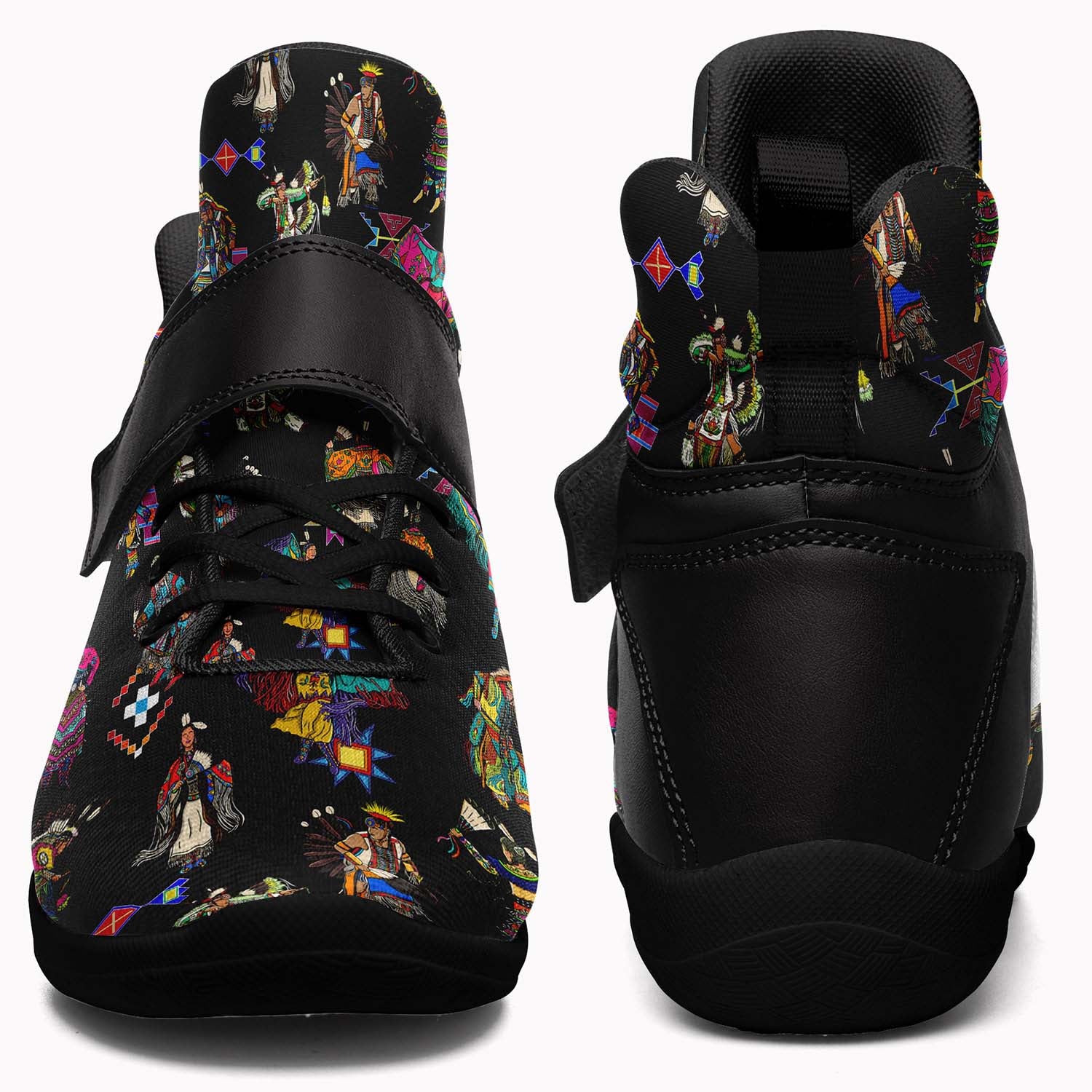 Grand Entry Dancers Black Ipottaa Basketball / Sport High Top Shoes - Black Sole
