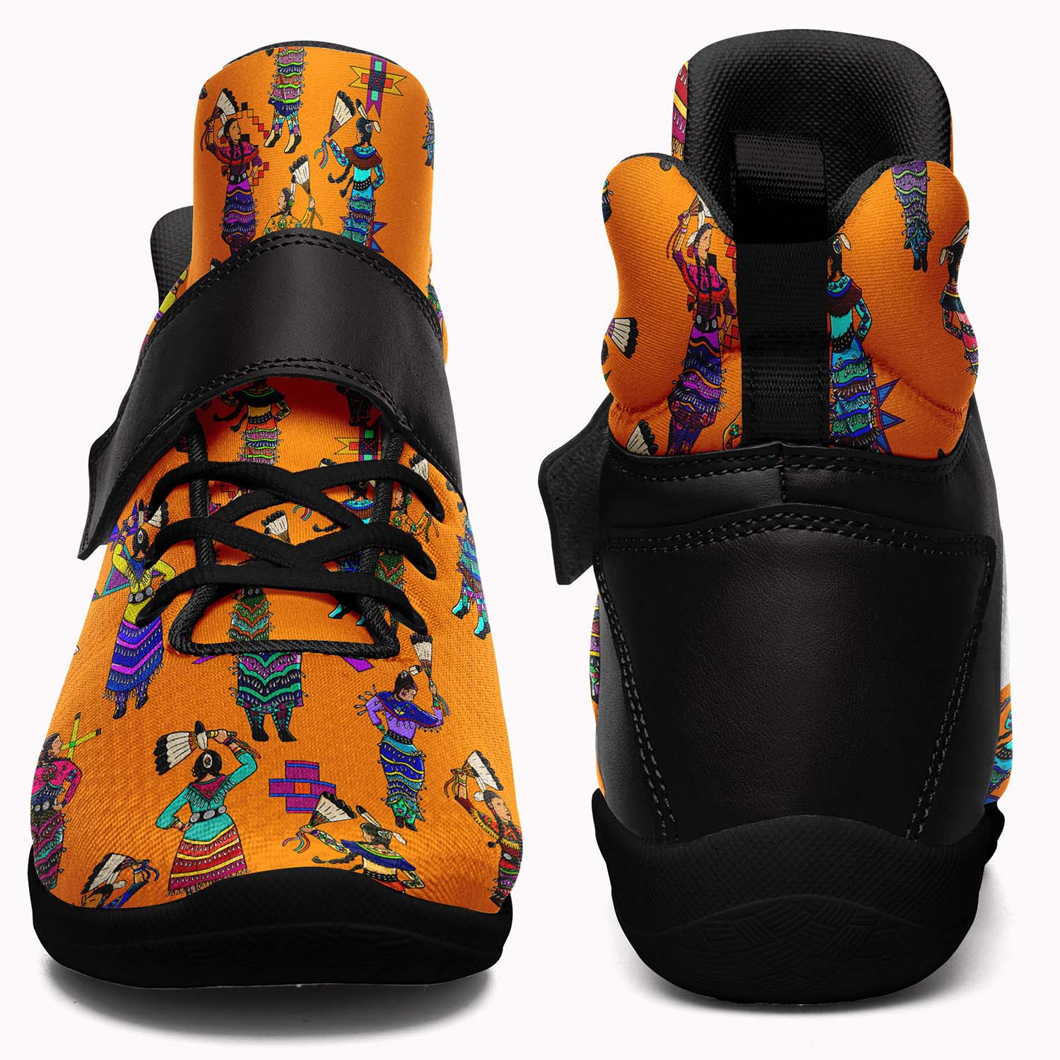 Women's Jingle Dancers Orange Ipottaa Basketball / Sport High Top Shoes - Black Sole