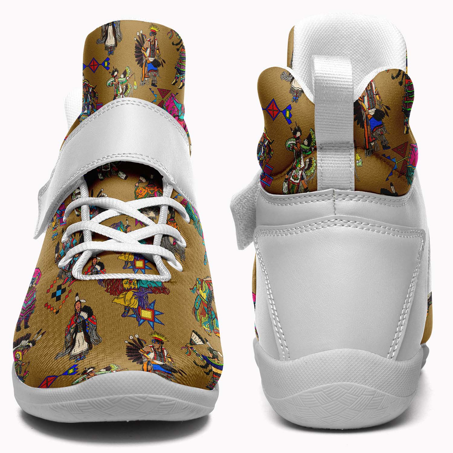 Grand Entry Dancers Earth Ipottaa Basketball / Sport High Top Shoes - White Sole